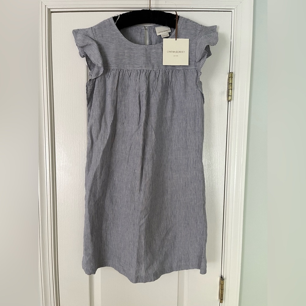 COPY - Cynthia Rowley blue and white striped minidress. NWT